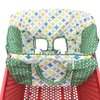Portable 2-in-1 Grocery Cart Seat Cover and Baby Highchair Cover (Green Stars)