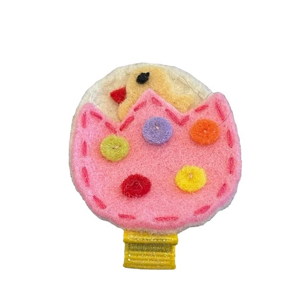 Easter Egg, Chick Hair Clip, Felt Hair Clip, Easter Hair Clip, Pink, White, Spring, Yellow