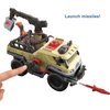 Mattel Jurassic World Dominion Capture & Crush Truck & Dino Playset with Velociraptor Action Figure, Vehicle Features Tranq Shooter, Crane & 2 Breakaways
