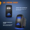 Nilight Side Lights Rocker Switch Led Light Bar Switch 5Pin Laser On Off SPST switches 20A/12V 10A/24V Switch Blue with Jumper Wires Set for Cars Trucks RVs,2 Years Warranty