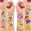 Bee Temporary Tattoo - 50Pcs Bee Birthday Party Decorations Favors Supplies Honey Kids Teen Boy Girl Gift Idea Festival Décor