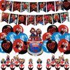 Bride of Chucky Party Decorations,Birthday Party Supplies For Horror Movie Character Chucky Party Supplies Includes Banner-Cake Topper-12 Cupcake Toppers - 18 Balloons