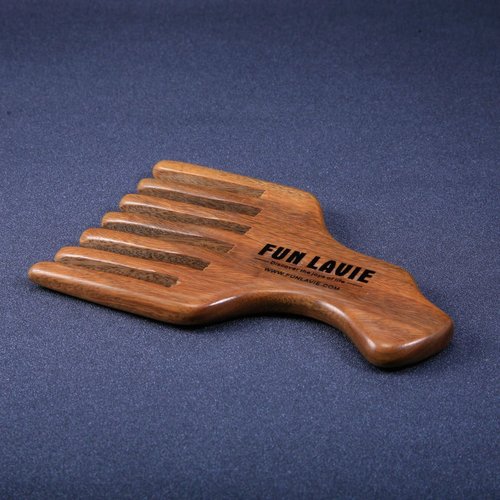Wide Tooth Comb for Curly Hair Natural Green Sandal Wood Hair Pick - FUNLAVIE
