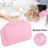 Bath Pillow, Bathtub Head Neck Support, Soft Foam Padded Spa Tub Headrest Back Shoulders Support Cushion Bathroom (Pink)