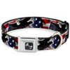 Dog Collar Seatbelt Buckle Flying Eagle American Flag 18 to 32 Inches 1.5 Inch Wide