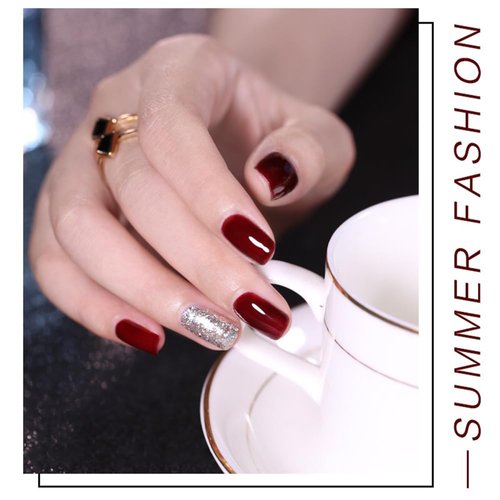 COSMOO Wine Red Gel Nail Polish Burgundy Red UV Soak off Gel Nail Polish 12ML Big Capacity Dark Red Gel Polish for Christmas