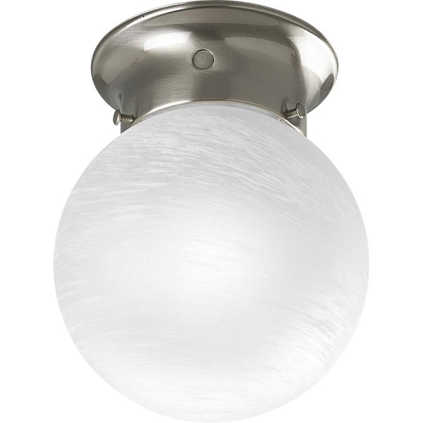 Progress Lighting P3401-09 Glass Globes Close-to-Ceiling, 6-Inch Diameter x 7-1/4-Inch Height, Nickel