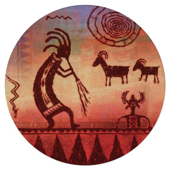 Thirstystone Kokopelli Petroglyph Natural Sandstone Coaster 4 Pack Eco-Friendly, Absorbent, Easily Wipes Clean