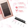 LLBA Fairy Volume Lash Extensions 3D - 0.7mm Thickness | C CC D Curl | 8-15mm Length Mixed Tray | Premium Matte Black Individual Eyelashes Tray, Professional Supplies Use (CC, 10mm)