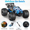 HENEROAR Remote Control Car, Remote Control Truck, 2.4Ghz All Terrain Off-Road Monster Truck, 20 KM/H Rc Cars with LED Bodylight and 2 Rechargeable Batteries Toys for Boys Age 4-7 8-12