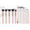 YJ-Anyue Makeup Brushes Pink wooden Makeup Brushes Set Premium Synthetic Foundation Brushes Blending Face Powder Eye Shadow Concealer Make Up Brushes Tool (14PCS Pink)