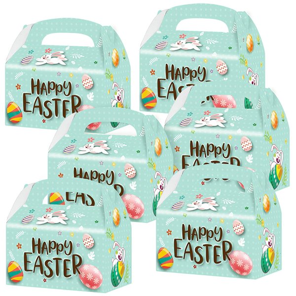 ArtCreativity 24 Pieces Treat Bags with 24 Stickers, Goodie Bags for Birthday Party, Wedding, Baby Shower, Holiday, Candy, Cookies, and Party Favors, Cute Cardboard Boxes with Handles (12)