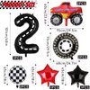 Truck Party Decorations, 9pcs Truck Birthday Number Foil Balloon for Truck 2nd Birthday Race Car Theme Party Supplies (2nd)