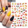 IDDFEVE Fall Nail Art Stickers, Thanksgiving Day Fox Nail Decals, 3D Self-Adhesive Maple for Autumn DIY Nail Supplies Decoration(5 Sheets)