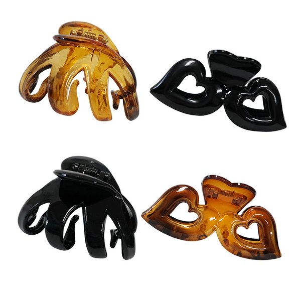 4 Pcs Medium Hair Claw Clips 3.5 Inch Non Slip Hair Strong Catch Plastic Barrettes 4 Color Jaw Hair Clamps Clip Up and Ponytail Hold Fashion Styling Accessories for Girls Women