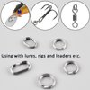 Fishing Split Rings Stainless Steel High Strength Flattened Hyper Wire Fishing Lure Rings Terminal Tackle Connector Jigging Trolling Split Rings Fishing