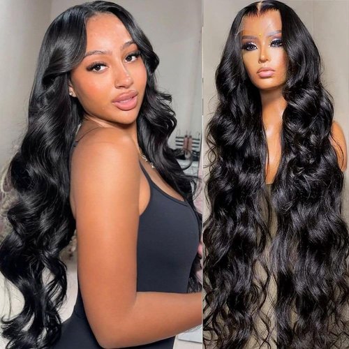 220 Density 13x6 HD Lace Front Wigs Human Hair Pre Plucked Body Wave Human Hair Wigs Glueless Pre Plucked Bleached Knots Lace Front Wig With Baby Hair Brazilian Hair Wigs For Black Women 28 Inch