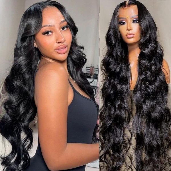 220 Density 13x6 HD Lace Front Wigs Human Hair Pre Plucked Body Wave Human Hair Wigs Glueless Pre Plucked Bleached Knots Lace Front Wig With Baby Hair Brazilian Hair Wigs For Black Women 28 Inch