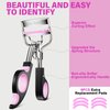 Eye Lash Curler with 6PCS Extra Replacement Strips, Whalrace Superior Curling Effect Eyelash Curlers, Easy & Comfortable to Grip and Use-Gpink