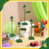 Colingmill 6 Pcs Street Sign Lamp Post Centerpiece Wooden Lamp Post with Street Sign Sticker Street Party Supplies for Toy Decor Friend Birthday Street Party Decoration (Green)