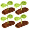 FRCOLOR 4PCS Bean Sprout Hair Clips Braided Hair Clips Woolen Knitting Hairpins Bean Sprouts Clips Funny Headwear for Women Girls Hair Accessories
