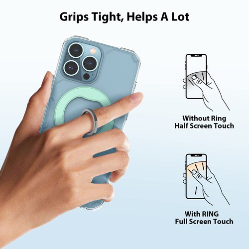 Nillkin Phone Grip Mint Green, (SnapGrip) Metal Phone Ring Holder Stand, Adjustable Kickstand, Phone Gripper for Back of Phone S22 Ultra, S22 for iPhone 13, 13 Pro, 13 Mini, XS,11,Pixel 6