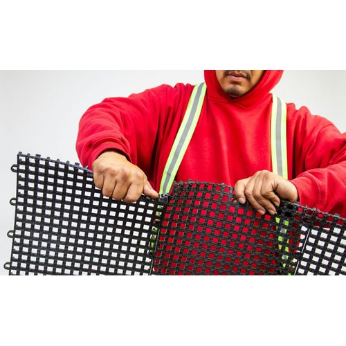 BigFloors Comfort Tile PVC Pad – Non-Slip, Cushioned Surface for High-Traffic Areas – Durable & Moisture-Resistant – 2' x 3' Set of 6 Tiles – Black