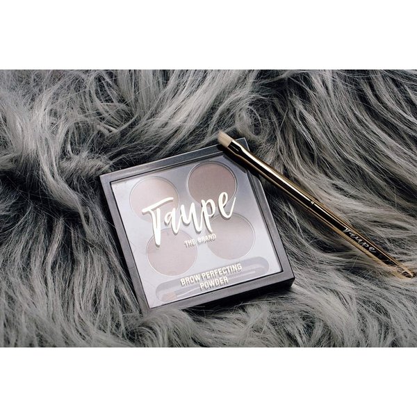 Taupe The Brand, 1.0 Chocolate Brow Palette, Clear Brow Gel, 7-Piece Gold Professional Makeup Brush Set Combo Pack