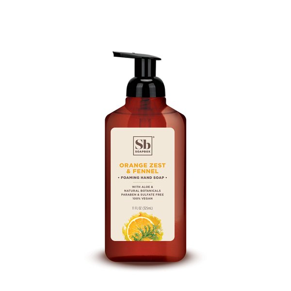 Soapbox Orange Zest & Fennel Foaming Hand Soap, Rich in Vitamin C Packed Citrus to Provide Healthy Skin & a Natural Glow - 1 x 312g