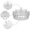 YARIEW Small Silver Crystal Crown for Little Girls Flower Bouquets Accessories Rhinestones Wedding Cake Topper Birthday Crown for Kids Cake Decorations