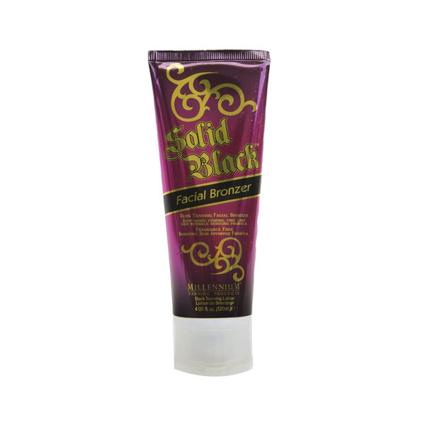 Millennium Tanning Solid Black Facial Bronzer, Skin-Firming Tanning Lotion for Face, 4 ounces