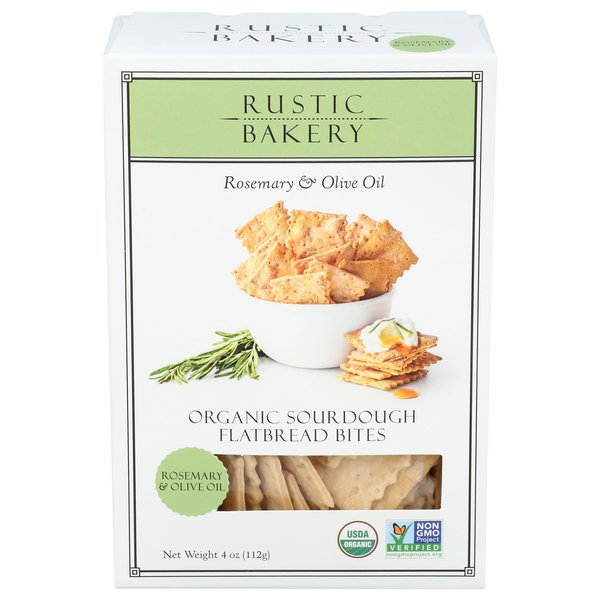 RUSTIC BAKERY Organic Rosemary Olive Oil Flatbrd Bites, 4 OZ