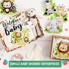 Weecent 28 Pcs Safari Baby Shower Decorations Jungle Animals Centerpiece Sticks Oh Baby Safari Centerpieces Tables Toppers for Boys Kids Wild Party Supplies