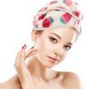 Healifty Hair Towel Wrap Coral Fleece Hair Drying Towels Cute Strawberry Absorbent Bath Hat Girl Shower Hat Quick Dry Cap Hair Wrap for Bathing
