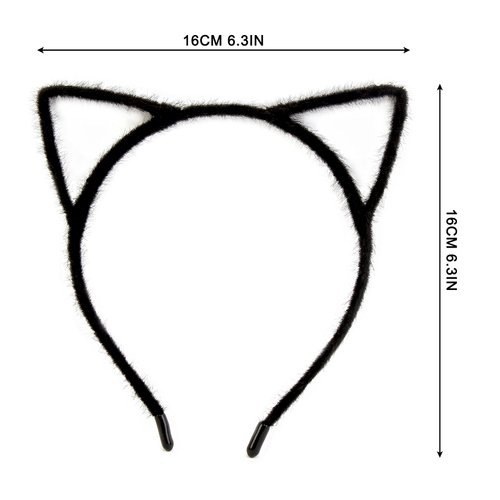 IJF 3PCS Furry Cat Ears Headband Black Cat Ears Hair Hoops Cat Women Ears Hairband for Cosplay Costume Accessories（Black/White/Grey）
