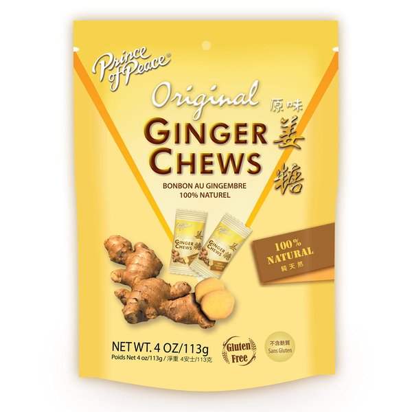 Prince of Peace Original Ginger Chews, 4 oz. – Candied Ginger – Candy Pack – Ginger Chews Candy – Natural Candy – 5 Pack