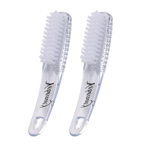 Yebeauty Nail Brush for Cleaning fingernails Clear, 2 Pack Fingernail Brush Hand Scrub Cleaning Nail Brushes with Case Plastic Hand Finger Toes Scrubbing Brush, Pedicure Nail Scrubber