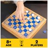Mindful Classics, Chess Checkers Board Game Set with Bamboo Wooden Box Family Board Games Eco-Friendly Gift, for Adults and Kids Ages 8 and up