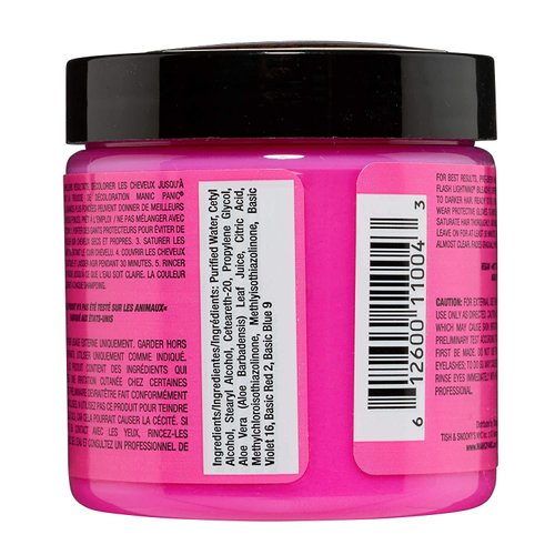 MANIC PANIC Cotton Candy Pink Hair Dye - Classic High Voltage - (3PK) Semi Permanent Hair Color - Glows in Blacklight - Bright, Cool-toned Pink Shade - Vegan, PPD & Ammonia-Free
