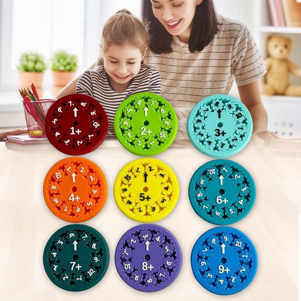 Totseop Math Fidget Spinners - Educational Math Facts Fidget Spinner,Math Fidget Toy for Kids, Learning Game, Stress Relief，Fidget Toys for Kids. (Addition & Subtraction 9pcs)
