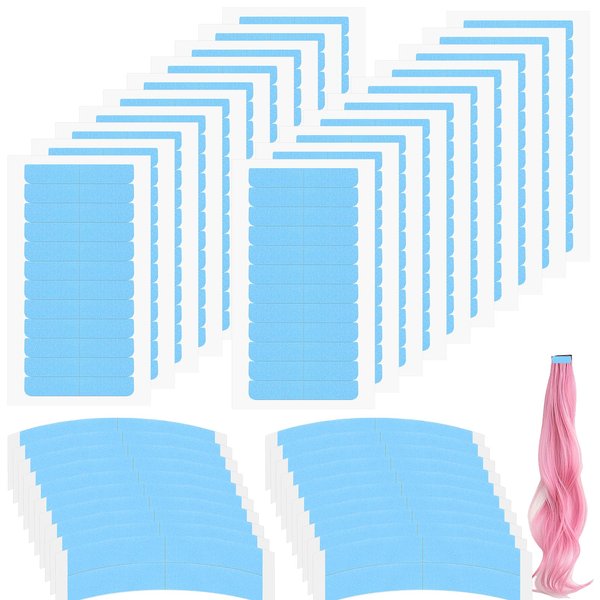 480 Pcs Hair Extension Tape, Double Sided Wig Tape Waterproof Lace Front Tape for Wigs Adhesive Tape Strong Hold Clear Wig Tape for Human Hair Extensions