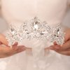 JWICOS Silver Tiara and Crown for Women Crown with Comb Rhinestone Queen Headband for Wedding Crystal Wedding Hair Accessories for Bachelor Party Pageant Prom Halloween Costume