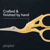 Gingher Stork Embroidery Scissors and Leather Sheath - 3.5" Craft Scissors for Fabric, Thread, and Needlework Yarn Cutting - Gold