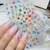 12Sheets Summer Nail Art Stickers Shell Starfish Nail Stickers Cute Jellyfish Mermaid Nail Art Design 3D Self Adhesive Marine Life Nail Decals Summer Sea Theme Nail Supplies for Women Manicure Decor