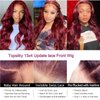 TopSilky 13x4 burgundy lace front wigs human hair Pre Plucked 180 Density HD Body Wave Lace Front Wigs Human Hair Pre Plucked Bleached Knots Transparent Frontal Wigs Human Hair(26inch)