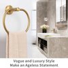 Towel Ring Brushed Gold, Angle Simple SUS 304 Stainless Steel Modern Towel Holder, Bathroom Hand Towel Rack Wall Mounted
