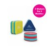 Edushape My First Shakers Basic Shapes - Vibrant Baby Maracas with Soothing Sound - Musical Egg Shakers for Babies - Grasping and Teething Rattle Toys - Enhances Tummy Time, Sensory Development