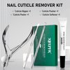 XIFEPFR Cuticle Remover Kit, Cuticle Remover Cream, Cuticle Trimmer, Cuticle Pusher, Cuticle Nipper, Professional Cuticle Remover Tools Set, Stainless Steel Manicure Tools with 15ml Cuticle Softener