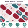 DUKASOU Semi Cured Gel Nail Strips,28 pcs Christmas Nail Stickers Full Nail Wraps,Long Lasting Gel Nail Strips with Any UV Light,Red Green Christmas Sticker for Nails Easy to Apply