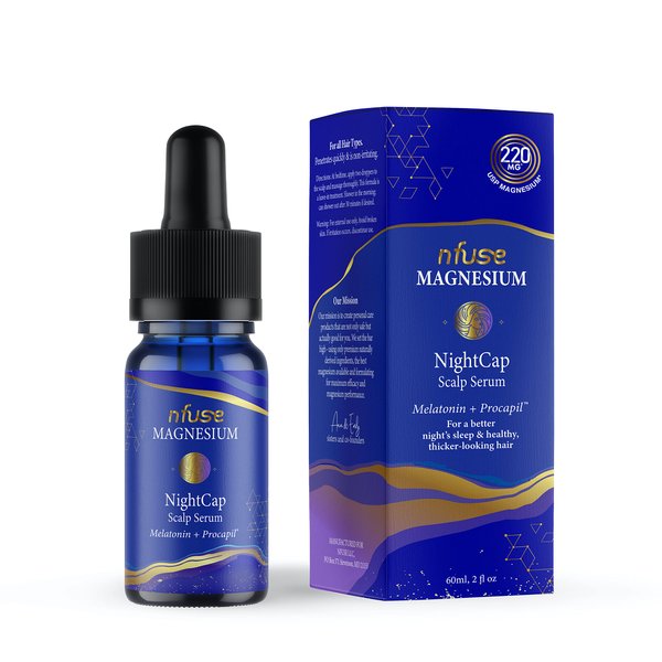 nfuse NightCap Magnesium Scalp Growth Hair Serum For Fuller & Thicker Hair with Melatonin + Procapil, Deep Relaxation